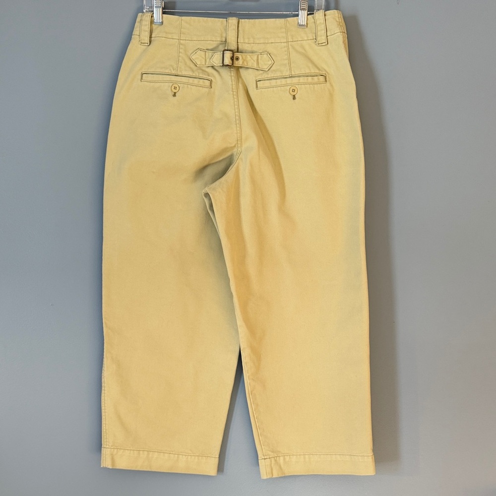 Madewell Size 10 ankle cropped high waisted loose 100% Cotton khaki green - Picture 12 of 14